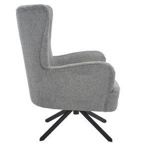 Safavieh Geonna Upholstered Arm Chair - Luxurious Velvet Wingback Design With Swivel Base For Modern Comfort Medium Grey / Black ACH5107A