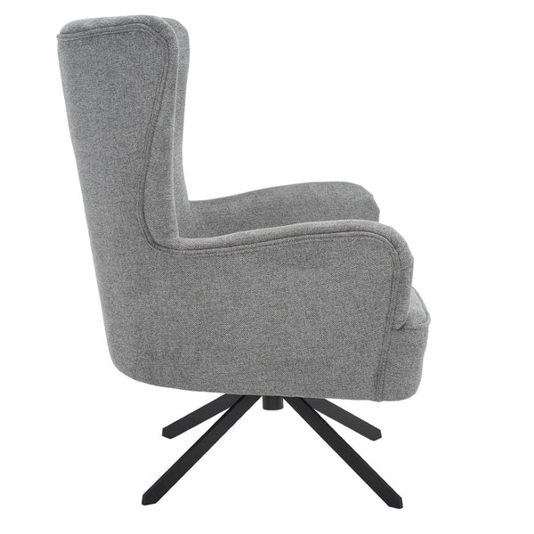 Safavieh Geonna Upholstered Arm Chair - Luxurious Velvet Wingback Design With Swivel Base For Modern Comfort Medium Grey / Black ACH5107A