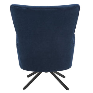 Safavieh Geonna Upholstered Arm Chair - Luxurious Velvet Wingback Design With Swivel Base For Modern Comfort Navy / Black ACH5107B