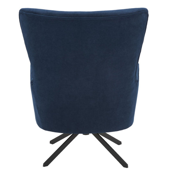 Safavieh Geonna Upholstered Arm Chair - Luxurious Velvet Wingback Design With Swivel Base For Modern Comfort Navy / Black ACH5107B