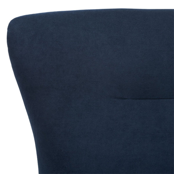 Safavieh Geonna Upholstered Arm Chair - Luxurious Velvet Wingback Design With Swivel Base For Modern Comfort Navy / Black ACH5107B