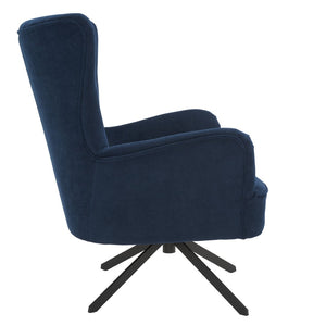 Safavieh Geonna Upholstered Arm Chair - Luxurious Velvet Wingback Design With Swivel Base For Modern Comfort Navy / Black ACH5107B