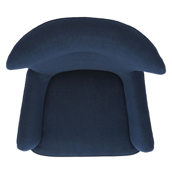 Safavieh Geonna Upholstered Arm Chair - Luxurious Velvet Wingback Design With Swivel Base For Modern Comfort Navy / Black ACH5107B