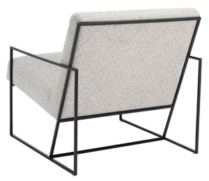 Safavieh Atheris Arm Chair - Luxe Minimalist Design With Plush Comfort For Modern Living Spaces And Offices Light Grey / Black Legs ACH5200A