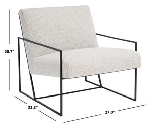 Safavieh Atheris Arm Chair - Luxe Minimalist Design With Plush Comfort For Modern Living Spaces And Offices Light Grey / Black Legs ACH5200A