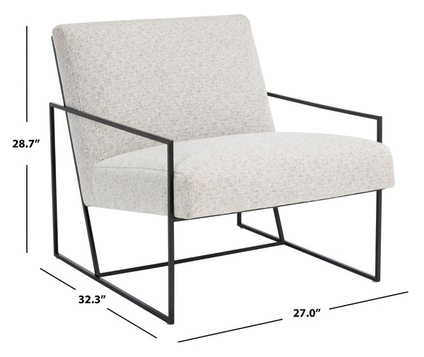 Safavieh Atheris Arm Chair - Luxe Minimalist Design With Plush Comfort For Modern Living Spaces And Offices Light Grey / Black Legs ACH5200A