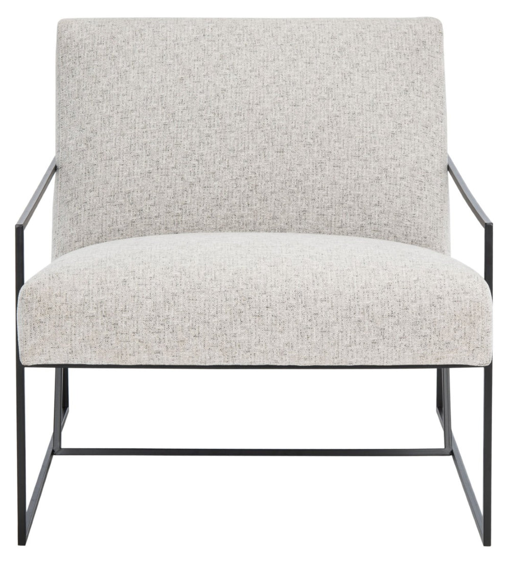 Safavieh Atheris Arm Chair - Luxe Minimalist Design With Plush Comfort For Modern Living Spaces And Offices Light Grey / Black Legs ACH5200A