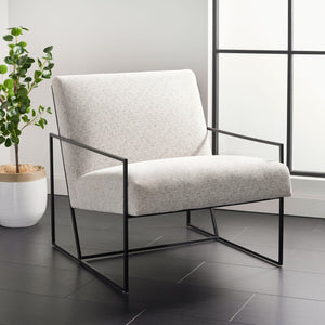 Safavieh Atheris Arm Chair - Luxe Minimalist Design With Plush Comfort For Modern Living Spaces And Offices Light Grey / Black Legs ACH5200A