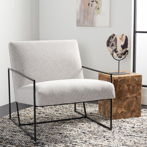 Safavieh Atheris Arm Chair - Luxe Minimalist Design With Plush Comfort For Modern Living Spaces And Offices Light Grey / Black Legs ACH5200A