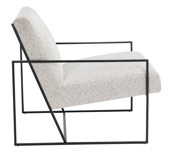 Safavieh Atheris Arm Chair - Luxe Minimalist Design With Plush Comfort For Modern Living Spaces And Offices Light Grey / Black Legs ACH5200A