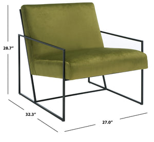 Safavieh Atheris Arm Chair - Luxe Minimalist Design With Plush Comfort For Modern Living Spaces And Offices Green / Black ACH5200B