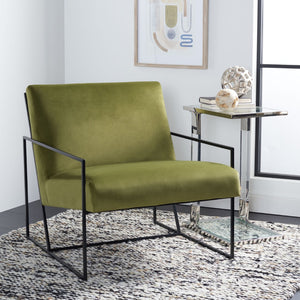 Safavieh Atheris Arm Chair - Luxe Minimalist Design With Plush Comfort For Modern Living Spaces And Offices Green / Black ACH5200B