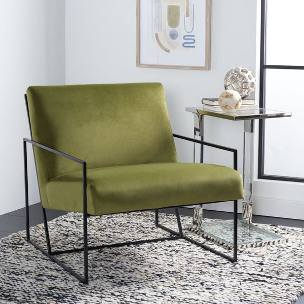 Safavieh Atheris Arm Chair - Luxe Minimalist Design With Plush Comfort For Modern Living Spaces And Offices Green / Black ACH5200B