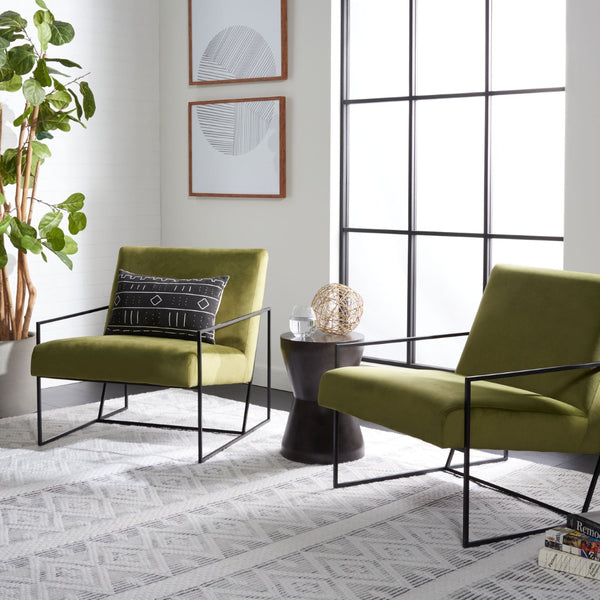 Safavieh Atheris Arm Chair - Luxe Minimalist Design With Plush Comfort For Modern Living Spaces And Offices Green / Black ACH5200B