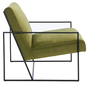 Safavieh Atheris Arm Chair - Luxe Minimalist Design With Plush Comfort For Modern Living Spaces And Offices Green / Black ACH5200B