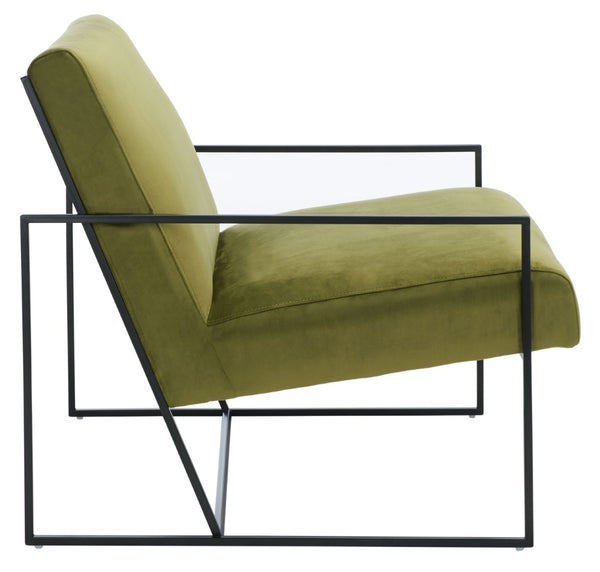 Safavieh Atheris Arm Chair - Luxe Minimalist Design With Plush Comfort For Modern Living Spaces And Offices Green / Black ACH5200B