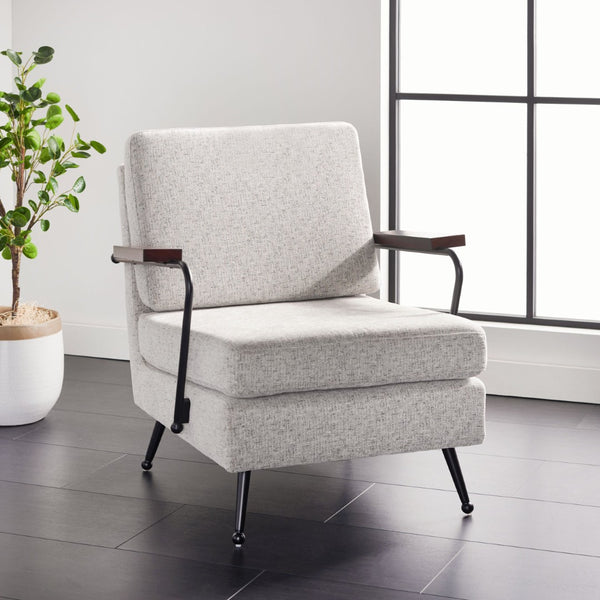 Safavieh Lohan Arm Chair – Modern Minimalist Design With Plush Grey Cushions For Luxurious Comfort & Style ACH5201A