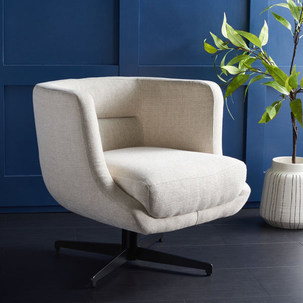 Safavieh Wexler Accent Chair - Chic Tub-Style Design With Soft Upholstery For Cozy Elegance In Any Space Cream / Black ACH5202A