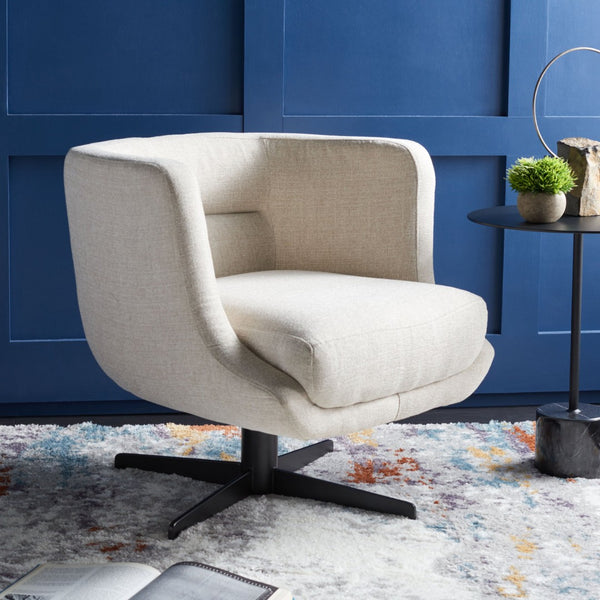 Safavieh Wexler Accent Chair - Chic Tub-Style Design With Soft Upholstery For Cozy Elegance In Any Space Cream / Black ACH5202A