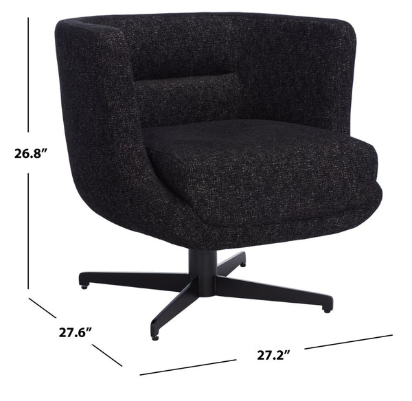 Safavieh Wexler Accent Chair - Chic Tub-Style Design With Soft Upholstery For Cozy Elegance In Any Space Black / Black ACH5202B