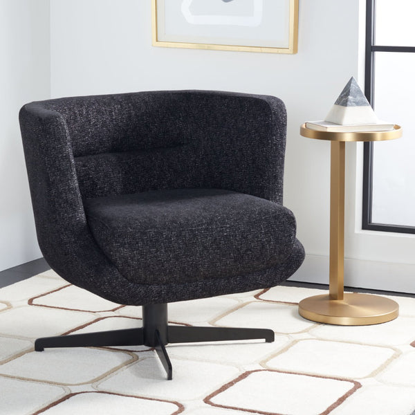 Safavieh Wexler Accent Chair - Chic Tub-Style Design With Soft Upholstery For Cozy Elegance In Any Space Black / Black ACH5202B