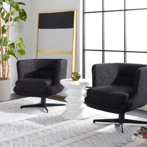 Safavieh Wexler Accent Chair - Chic Tub-Style Design With Soft Upholstery For Cozy Elegance In Any Space Black / Black ACH5202B