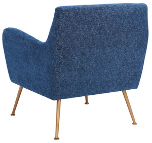 Safavieh Tilbrook Armchair - Luxurious Mid-Century Modern Design With Plush Comfort And Elegant Accents Navy / Gold ACH5203A