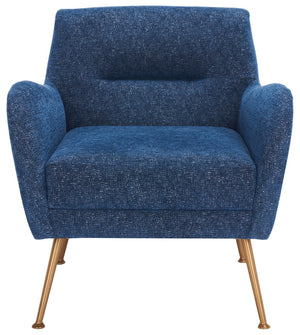 Safavieh Tilbrook Armchair - Luxurious Mid-Century Modern Design With Plush Comfort And Elegant Accents Navy / Gold ACH5203A