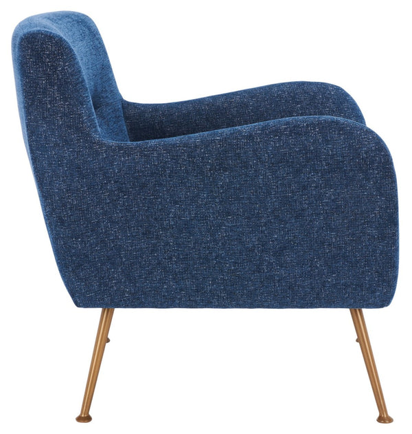 Safavieh Tilbrook Armchair - Luxurious Mid-Century Modern Design With Plush Comfort And Elegant Accents Navy / Gold ACH5203A