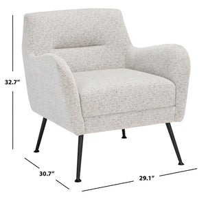 Safavieh Tilbrook Armchair - Luxurious Mid-Century Modern Design With Plush Comfort And Elegant Accents Light Grey / Black ACH5203B