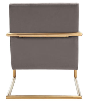 Safavieh Konomi Arm Chair - Elegant Dark Taupe Velvet With Gold Metal Frame, Modern Glam Minimalist Accent Seat ACH5204A