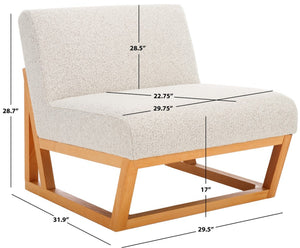 Kinsey Accent Chair - Stylish Boucle Upholstered Comfort with Clean Lines and Solid Wood Frame