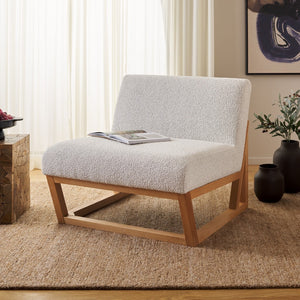 Kinsey Accent Chair - Stylish Boucle Upholstered Comfort with Clean Lines and Solid Wood Frame
