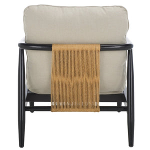 Safavieh Amias Accent Chair - Modern Comfort With Sculpted Wood Frame, Hemp Rope Detail & Versatile Style ACH5206A