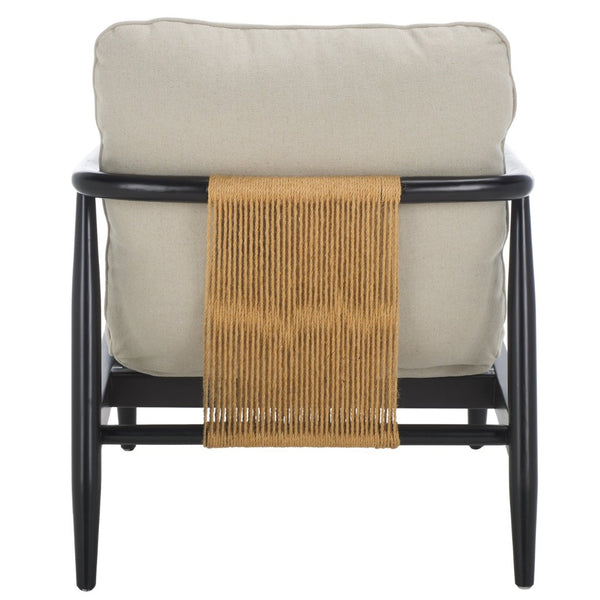 Safavieh Amias Accent Chair - Modern Comfort With Sculpted Wood Frame, Hemp Rope Detail & Versatile Style ACH5206A