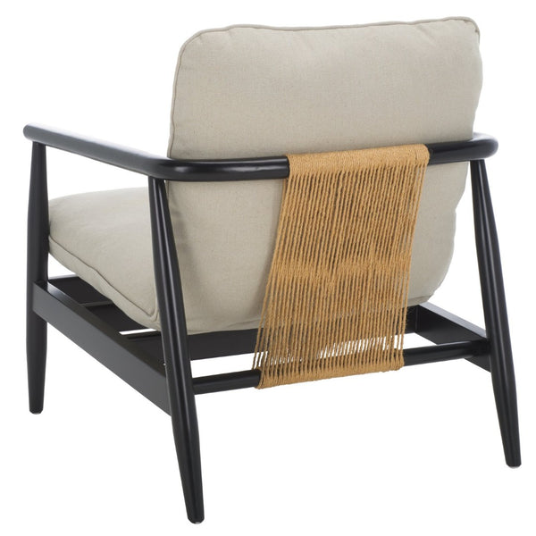 Safavieh Amias Accent Chair - Modern Comfort With Sculpted Wood Frame, Hemp Rope Detail & Versatile Style ACH5206A