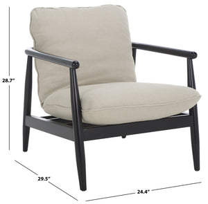 Safavieh Amias Accent Chair - Modern Comfort With Sculpted Wood Frame, Hemp Rope Detail & Versatile Style ACH5206A