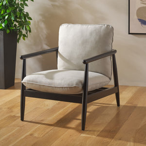 Safavieh Amias Accent Chair Grey ,Matte Black Wood Ach5206a