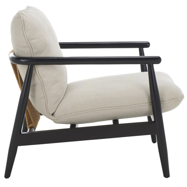 Safavieh Amias Accent Chair - Modern Comfort With Sculpted Wood Frame, Hemp Rope Detail & Versatile Style ACH5206A