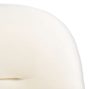 Safavieh Eleazer Luxurious Velvet Accent Chair With Shell-Inspired Design For Sophisticated Living Spaces Cream Velvet/Gold ACH6202A