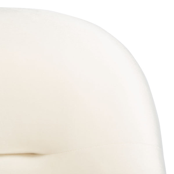 Safavieh Eleazer Luxurious Velvet Accent Chair With Shell-Inspired Design For Sophisticated Living Spaces Cream Velvet/Gold ACH6202A