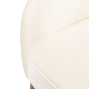 Safavieh Eleazer Luxurious Velvet Accent Chair With Shell-Inspired Design For Sophisticated Living Spaces Cream Velvet/Gold ACH6202A