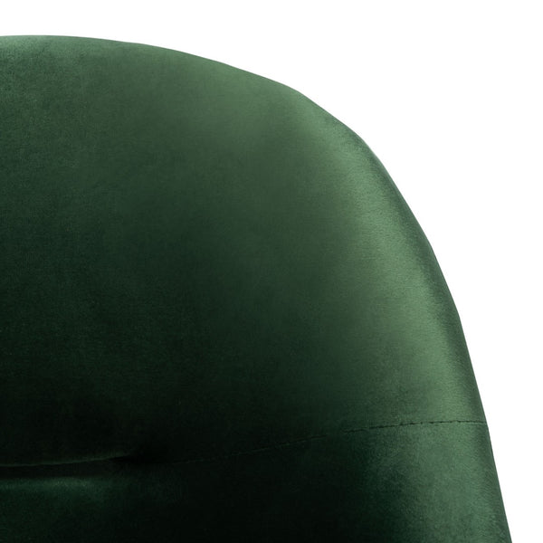 Safavieh Eleazer Velvet Accent Chair - Luxurious Comfort With Modern Shell Design And Shimmering Gold Frame Malachite Green Velvet/Gold ACH6202B