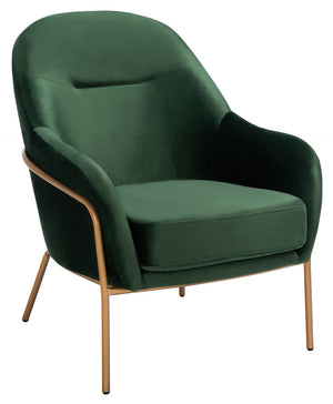 Safavieh Eleazer Velvet Accent Chair - Luxurious Comfort With Modern Shell Design And Shimmering Gold Frame Malachite Green Velvet/Gold ACH6202B