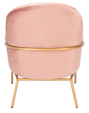 Safavieh Eleazer Velvet Accent Chair - Luxurious Comfort With Modern Shell Design And Shimmering Gold Frame Dusty Rose Velvet/Gold ACH6202C