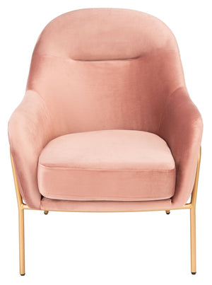 Safavieh Eleazer Velvet Accent Chair - Luxurious Comfort With Modern Shell Design And Shimmering Gold Frame Dusty Rose Velvet/Gold ACH6202C
