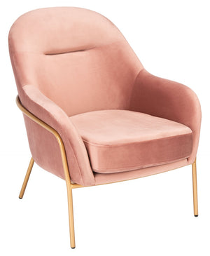 Safavieh Eleazer Velvet Accent Chair - Luxurious Comfort With Modern Shell Design And Shimmering Gold Frame Dusty Rose Velvet/Gold ACH6202C