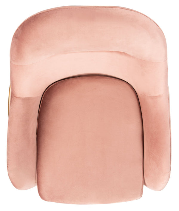 Safavieh Eleazer Velvet Accent Chair - Luxurious Comfort With Modern Shell Design And Shimmering Gold Frame Dusty Rose Velvet/Gold ACH6202C