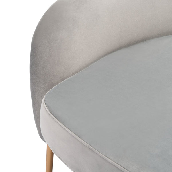 Safavieh Eleazer Luxurious Velvet Accent Chair With Shell-Inspired Design For Sophisticated Living Spaces Grey Velvet/Gold ACH6202D