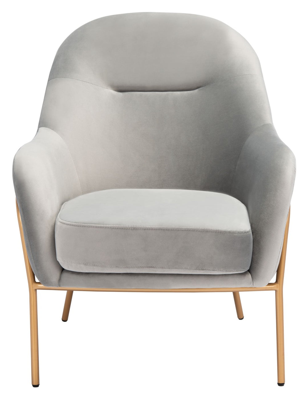 Safavieh Eleazer Luxurious Velvet Accent Chair With Shell-Inspired Design For Sophisticated Living Spaces Grey Velvet/Gold ACH6202D